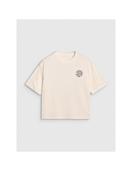 T-shirt oversize z nadrukiem damski 4f 4fwss25ttshf1993-11s