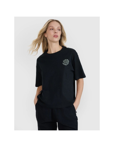 T-shirt oversize z nadrukiem damski 4f 4fwss25ttshf1993-20s