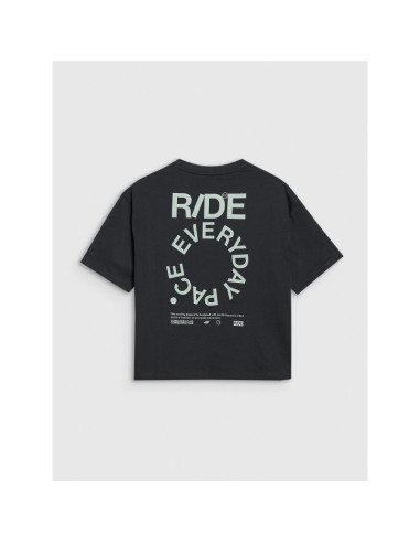 T-shirt oversize z nadrukiem damski 4f 4fwss25ttshf1993-20s