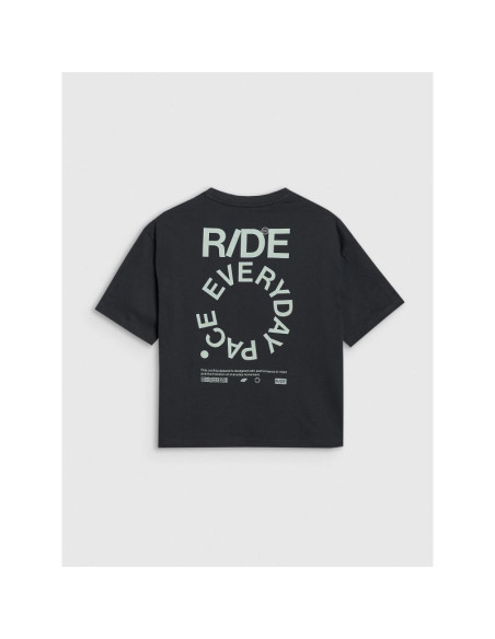 T-shirt oversize z nadrukiem damski 4f 4fwss25ttshf1993-20s