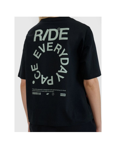 T-shirt oversize z nadrukiem damski 4f 4fwss25ttshf1993-20s