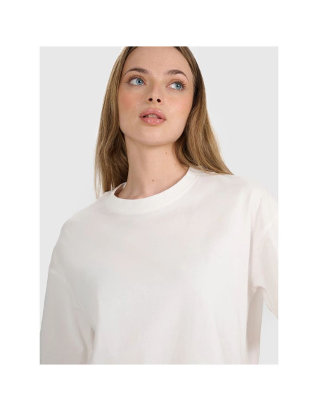 T-shirt oversize z nadrukiem damski 4f 4frss25ttshf2692-11s