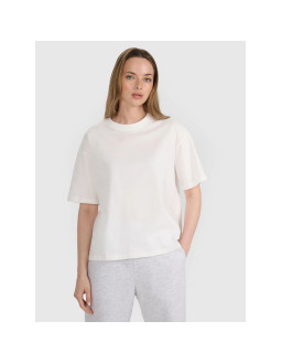 T-shirt oversize z nadrukiem damski 4f 4frss25ttshf2692-11s 2