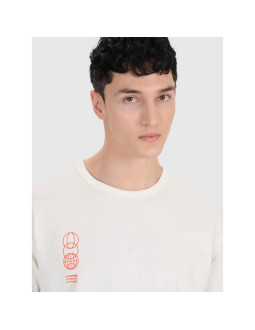 T-shirt oversize z nadrukiem męski 4f 4frss25ttshm2652-11s 2