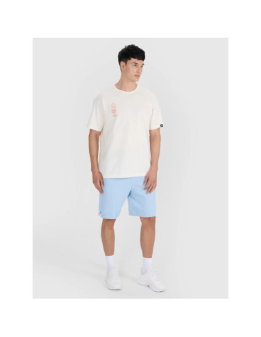 T-shirt oversize z nadrukiem męski 4f 4frss25ttshm2652-11s