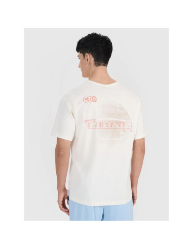 T-shirt oversize z nadrukiem męski 4f 4frss25ttshm2652-11s