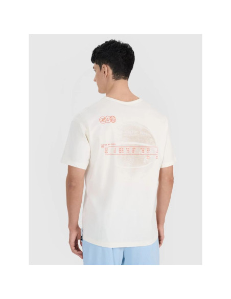 T-shirt oversize z nadrukiem męski 4f 4frss25ttshm2652-11s