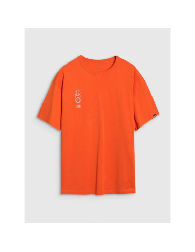 T-shirt oversize z nadrukiem męski 4f 4frss25ttshm2652-70s