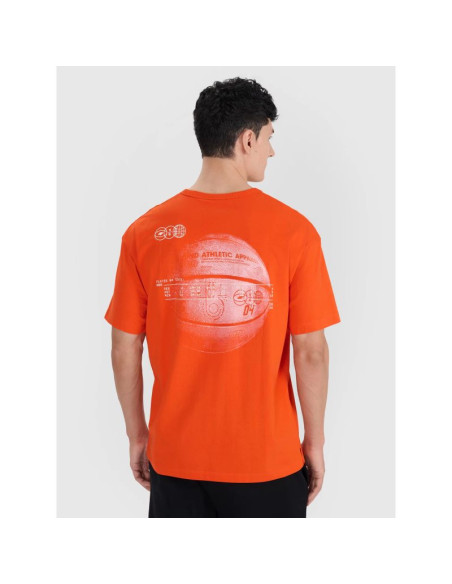 T-shirt oversize z nadrukiem męski 4f 4frss25ttshm2652-70s