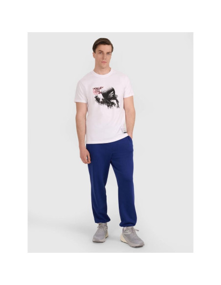 T-shirt regular z nadrukiem siatkarskim męski 4f 4fraw25ttshm3235-10s