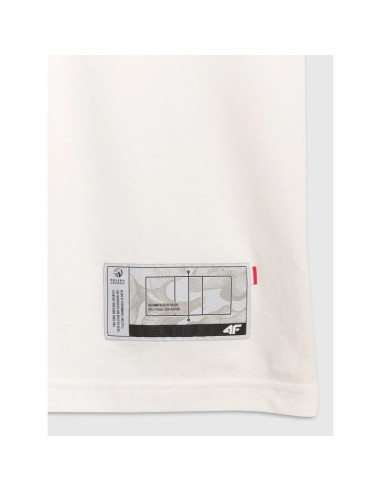 T-shirt regular z nadrukiem siatkarskim męski 4f 4fraw25ttshm3235-10s