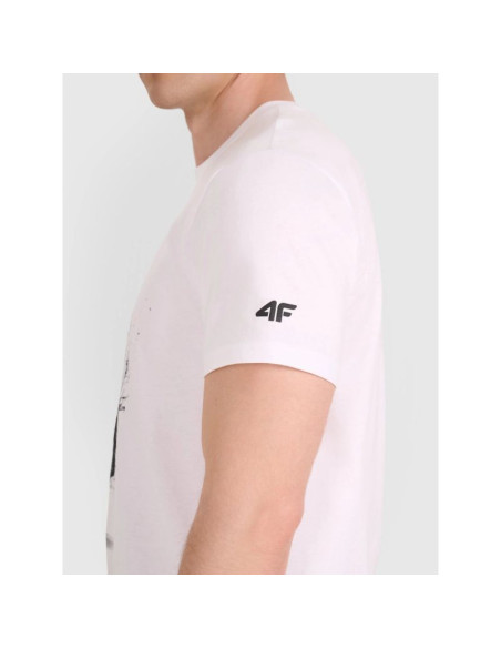 T-shirt regular z nadrukiem siatkarskim męski 4f 4fraw25ttshm3318-10s