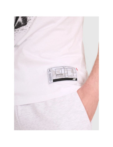 T-shirt regular z nadrukiem siatkarskim męski 4f 4fraw25ttshm3318-10s