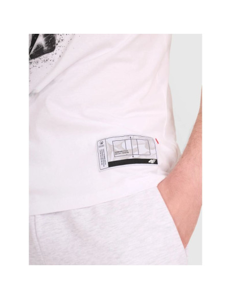 T-shirt regular z nadrukiem siatkarskim męski 4f 4fraw25ttshm3318-10s