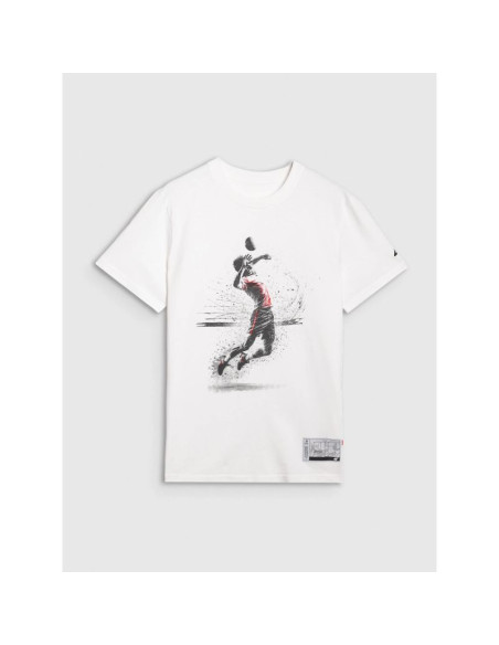 T-shirt regular z nadrukiem siatkarskim męski 4f 4fraw25ttshm3318-10s