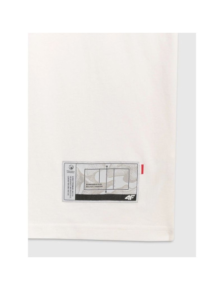 T-shirt regular z nadrukiem siatkarskim męski 4f 4fraw25ttshm3319-10s