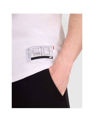 T-shirt regular z nadrukiem siatkarskim męski 4f 4fraw25ttshm3319-10s