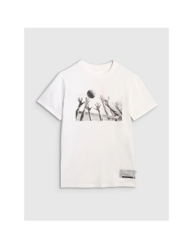 T-shirt regular z nadrukiem siatkarskim męski 4f 4fraw25ttshm3319-10s