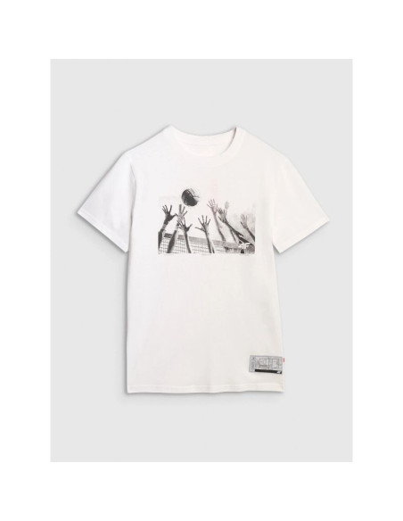 T-shirt regular z nadrukiem siatkarskim męski 4f 4fraw25ttshm3319-10s