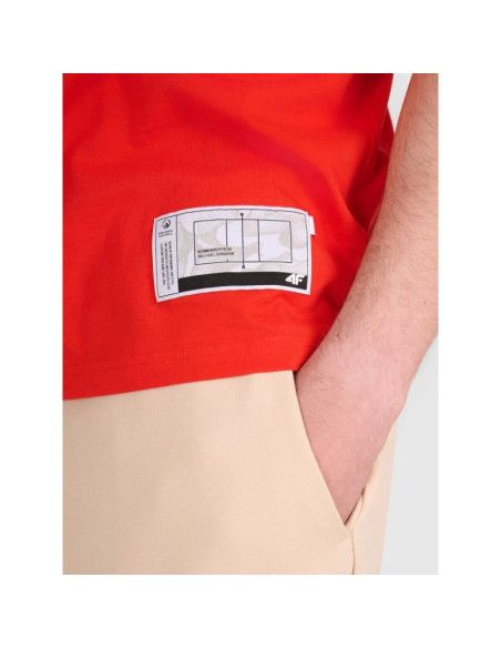 T-shirt regular z nadrukiem siatkarskim męski 4f 4fraw25ttshm3319-62s