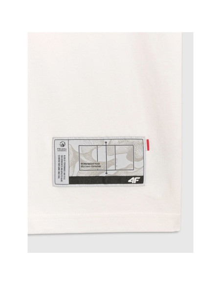 T-shirt regular z nadrukiem siatkarskim męski 4f 4fraw25ttshm3237-10s