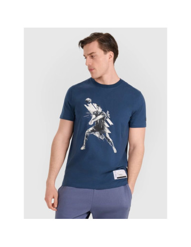 T-shirt regular z nadrukiem siatkarskim męski 4f 4fraw25ttshm3237-46s