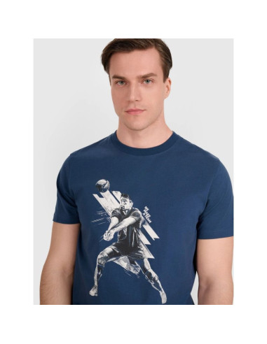 T-shirt regular z nadrukiem siatkarskim męski 4f 4fraw25ttshm3237-46s