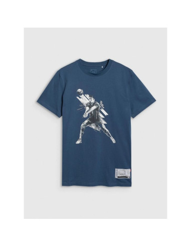 T-shirt regular z nadrukiem siatkarskim męski 4f 4fraw25ttshm3237-46s