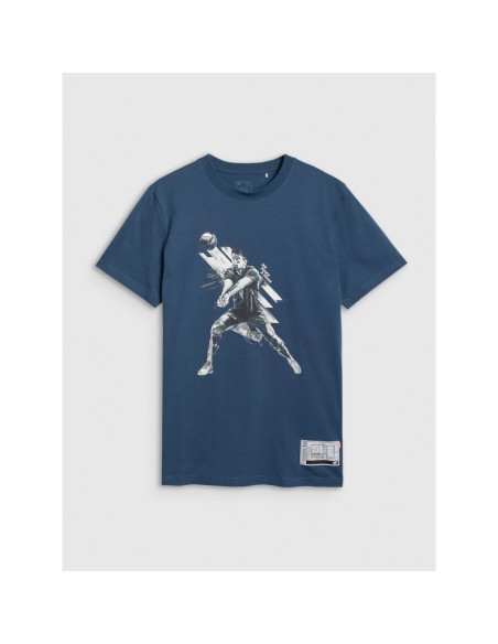 T-shirt regular z nadrukiem siatkarskim męski 4f 4fraw25ttshm3237-46s