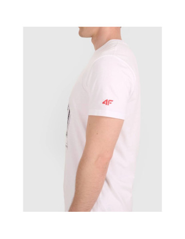 T-shirt regular z nadrukiem siatkarskim męski 4f 4fraw25ttshm3236-10s