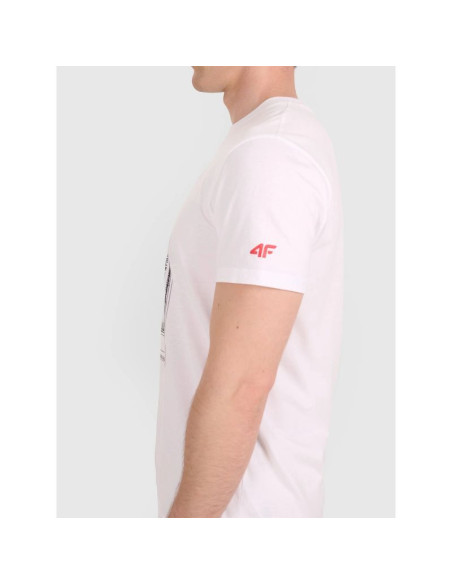 T-shirt regular z nadrukiem siatkarskim męski 4f 4fraw25ttshm3236-10s