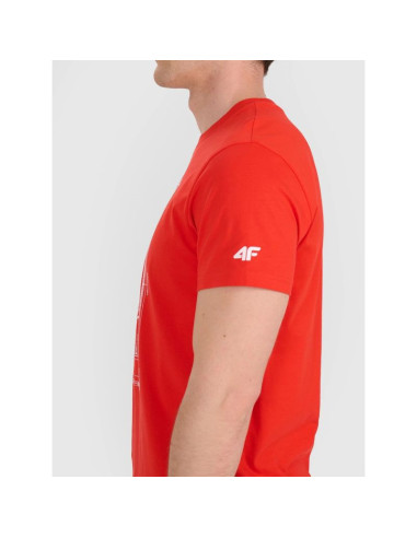 T-shirt regular z nadrukiem siatkarskim męski 4f 4fraw25ttshm3236-62s