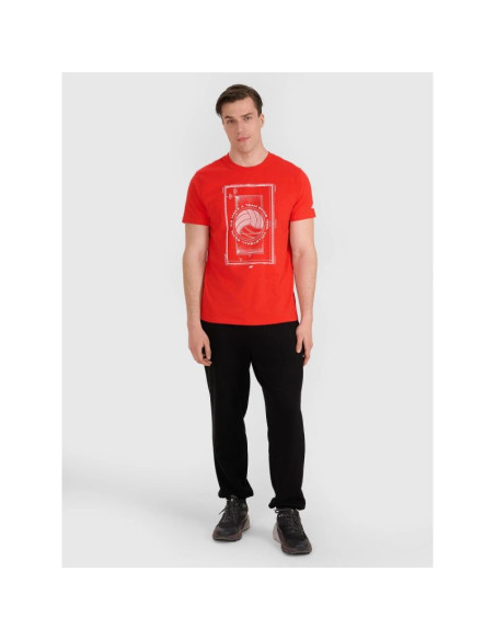 T-shirt regular z nadrukiem siatkarskim męski 4f 4fraw25ttshm3236-62s