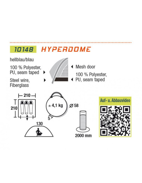 Namiot high peak hyperdome 3 os.niebieski  /10148