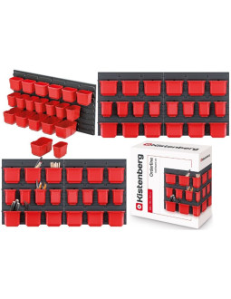 Tablica warsztatowa z zestawem 20 pojemników orderline kistenberg
