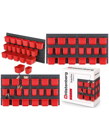 Tablica warsztatowa z zestawem 20 pojemników orderline kistenberg