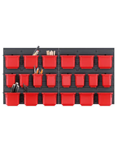 Tablica warsztatowa z zestawem 20 pojemników orderline kistenberg