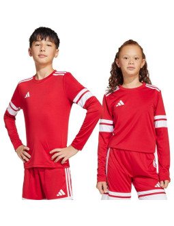 Koszulka dla dzieci adidas squadra 25 long sleeve jersey czerwono-biała jj0041
