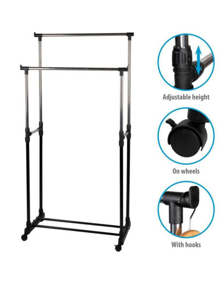 Szafa garderoba wieszak 75x42x93-158cm alpina