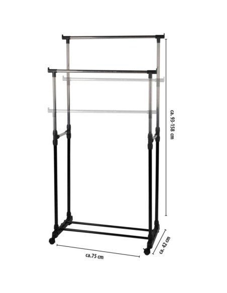 Szafa garderoba wieszak 75x42x93-158cm alpina