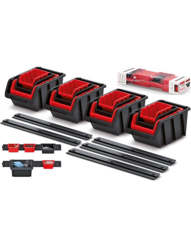 Zestaw kuwet pojemników warsztatowych 16szt kistenberg