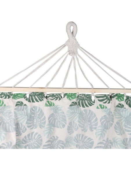 Hamak ogrodowy 1 osobowy 200x100cm z drążkiem i  z frędzlami miami natura jungle