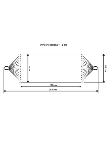 Hamak ogrodowy 1 osobowy 200x100cm z drążkiem i  z frędzlami miami natura jungle