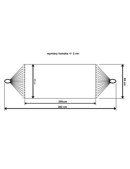 Hamak ogrodowy 1 osobowy 200x100cm z drążkiem i  z frędzlami miami natura jungle