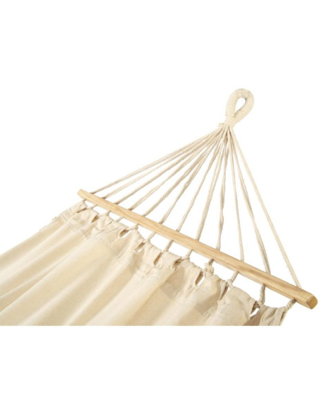 Hamak ogrodowy 1 osobowy 200x100cm z drążkiem i  z frędzlami miami ecru