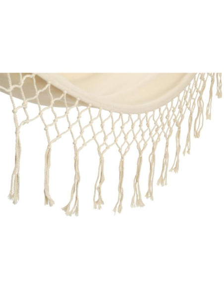 Hamak ogrodowy 1 osobowy 200x100cm z drążkiem i  z frędzlami miami ecru