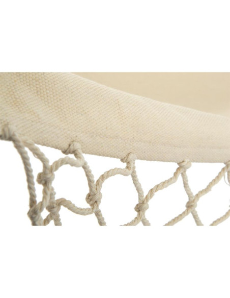 Hamak ogrodowy 1 osobowy 200x100cm z drążkiem i  z frędzlami miami ecru