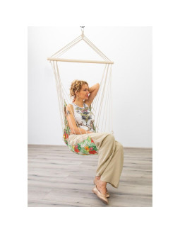 Hamak fotel wiszący brazylijski 100x50cm natura z wszytą poduszką tropic jungle