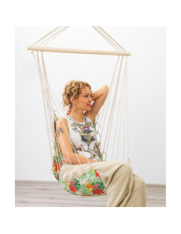 Hamak fotel wiszący brazylijski 100x50cm natura z wszytą poduszką tropic jungle 2