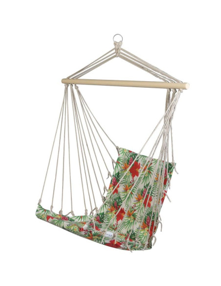 Hamak fotel wiszący brazylijski 100x50cm natura z wszytą poduszką tropic jungle